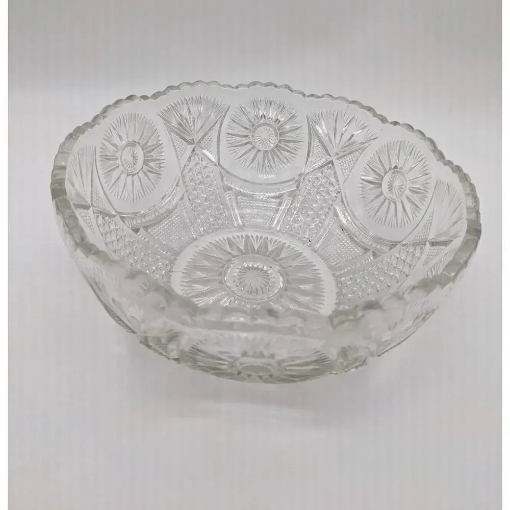 US Glass Spinning star serving bowl  clear 8 1/4 in ‎ Holiday